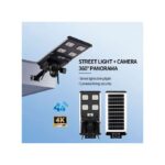 TiLECC Solar Street Light+4K Four Lens 4G Sim Card HD Camera 360° Panorama
