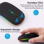Timack Wireless RGB Mouse 2.4G Ergonomic Optical Mouse, Computer Mouse for Laptop, PC, Computer,