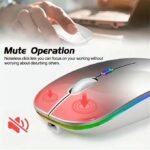 Timack Wireless RGB Mouse 2.4G Ergonomic Optical Mouse, Computer Mouse for Laptop, PC, Computer,