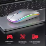 Timack Wireless RGB Mouse 2.4G Ergonomic Optical Mouse, Computer Mouse for Laptop, PC, Computer,