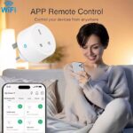 Tuya 16A Smart Socket WiFi UK Smart Plug 3pin Adapter Home Alexà Voice Control Energy Monitoring Function Power Outlet Set