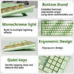 V3 wired backlit keyboard Cool backlight Ergonomic design Waterproof and dustproof Used for office and games-Green