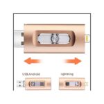 Watch-shaped USB flash drive, a 3-in-1 USB 3.0 high-speed mobile flash drive, suitable for mobile phones, tablets, and computers (gold)