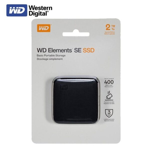 Western Digital 2TB Elements SE - Portable SSD,400mbps, USB 3.0, Compatible with PC, Mac