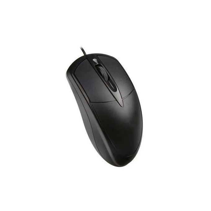 White Label White Label Wired USB Mouse - Black - Ambidextrous - Plastic - Compatible with Windows & Linux