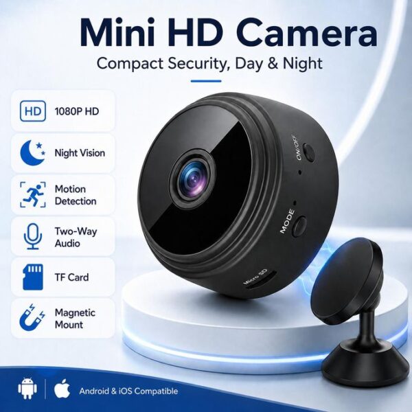 WiFi Smart Security Camera - HD Night Vision, 90° Lens, Motion Detection