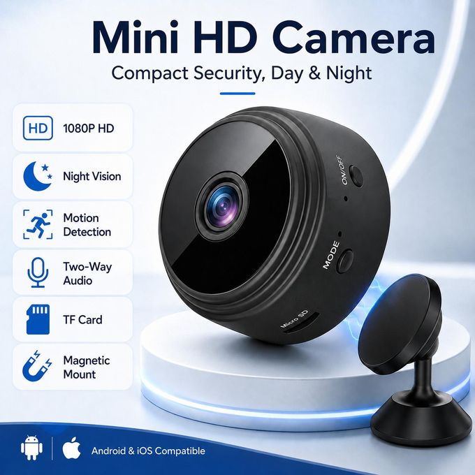 WiFi Smart Security Camera - HD Night Vision, 90° Lens, Motion Detection