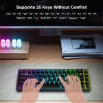 Wired Keyboard 68-Key RGB Backlit Gaming Mechanical Keyboard for Gaming