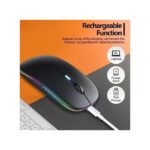 Wireless Black Mouse - 2.4G Rechargeable, Ergonomic, 600mAh, 11.3x5.8x2.6cm