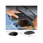 Wireless Black Mouse - 2.4G Rechargeable, Ergonomic, 600mAh, 11.3x5.8x2.6cm