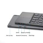 Wireless Bluetooth Foldable Keyboard With Touchpad - Gray
