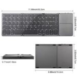 Wireless Bluetooth Foldable Keyboard With Touchpad - Gray