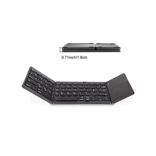 Wireless Bluetooth Foldable Keyboard With Touchpad - Gray