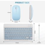 Wireless Mini Keyboard & Mouse Combo - Bluetooth, Rechargeable, Blue