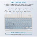 Wireless Mini Keyboard & Mouse Combo - Bluetooth, Rechargeable, Blue