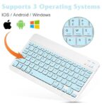 Wireless Mini Keyboard & Mouse Combo - Bluetooth, Rechargeable, Blue