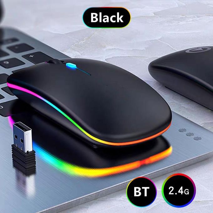Wireless Mouse Bluetooth-Compatible Gaming Mouse (Dual Mode:BT+2.4Ghz) Ergonomic Rechargeable Mice for PC/Laptop/Macbook