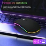 Wireless Mouse Bluetooth-Compatible Gaming Mouse (Dual Mode:BT+2.4Ghz) Ergonomic Rechargeable Mice for PC/Laptop/Macbook