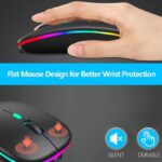 Wireless Mouse Bluetooth-Compatible Gaming Mouse (Dual Mode:BT+2.4Ghz) Ergonomic Rechargeable Mice for PC/Laptop/Macbook