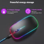 Wireless Mouse Bluetooth-Compatible Gaming Mouse (Dual Mode:BT+2.4Ghz) Ergonomic Rechargeable Mice for PC/Laptop/Macbook