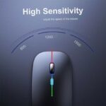 Wireless Mouse Bluetooth-Compatible Gaming Mouse (Dual Mode:BT+2.4Ghz) Ergonomic Rechargeable Mice for PC/Laptop/Macbook