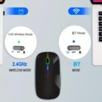 Wireless Mouse Bluetooth-Compatible Gaming Mouse (Dual Mode:BT+2.4Ghz) Ergonomic Rechargeable Mice for PC/Laptop/Macbook