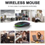Wireless Mouse Bluetooth-Compatible Gaming Mouse (Dual Mode:BT+2.4Ghz) Ergonomic Rechargeable Mice for PC/Laptop/Macbook