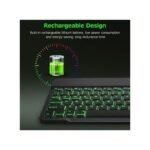 10 Inch Wireless Bluetooth Keyboard Ultra Slim Rechargeable Backlight, 7-Color Light, external keyboard for Desktop & Laptop