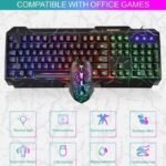 2-IN-1 Rainbow Glow Gaming Keyboard& Mouse Set with Backlight Luminous Gaming Peripheral Ergonomic Mechanical Feel Keyboard Mouse