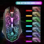 2-IN-1 Rainbow Glow Gaming Keyboard& Mouse Set with Backlight Luminous Gaming Peripheral Ergonomic Mechanical Feel Keyboard Mouse