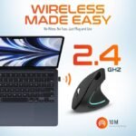addigoes Vertical Mouse, Right Handed 2.4GHz Wireless Ergonomic Rechargeable Vertical Mouse with 3 Adjustable DPI 800/1200/1600, Quiet Clicks, 6 Buttons,Compatible with PC,...