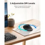 addigoes Vertical Mouse, Right Handed 2.4GHz Wireless Ergonomic Rechargeable Vertical Mouse with 3 Adjustable DPI 800/1200/1600, Quiet Clicks, 6 Buttons,Compatible with PC,...