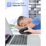 addigoes Vertical Mouse, Right Handed 2.4GHz Wireless Ergonomic Rechargeable Vertical Mouse with 3 Adjustable DPI 800/1200/1600, Quiet Clicks, 6 Buttons,Compatible with PC,...