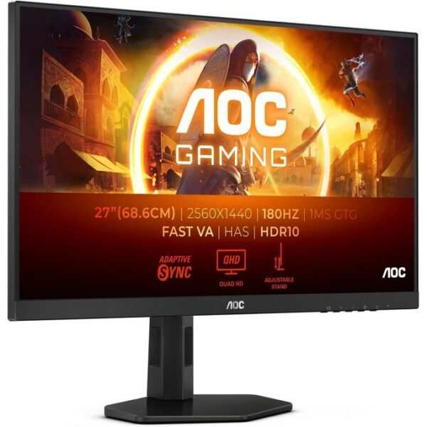 Aoc Q27g4xnd 27-inch Qhd, 180 Hz, 0.5ms, Adjustable Stand, Gaming Monitor