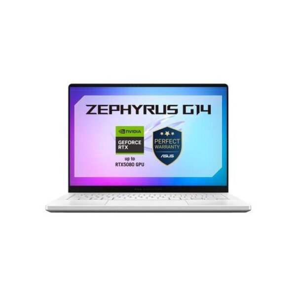 Asus ROG Zephyrus Gaming Laptop G14-AMD Ryzen AI 9 465-16GB Ram- 1TB SSD-NV GeForce RTX 5060 8GB-14'-3K (2880 x 1800) OLED-WIN 11 Home-With Perfect Warranty-Platinum White-GA403GM