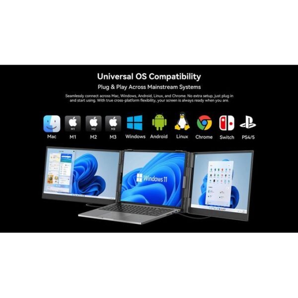 Blackview DCM6 14” Laptop Screen Extender – Ultra-Slim 4.5mm, Full HD Portable Dual Monitor