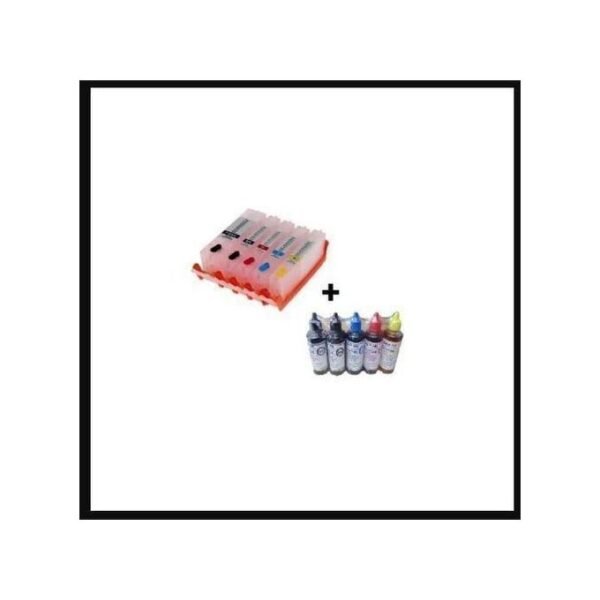 Canon Refillable Ink Cartridge Ts705 -580/581 + Bulk Refill Ink- Black + Cyan+ Magenta+Yellow+ PGBK