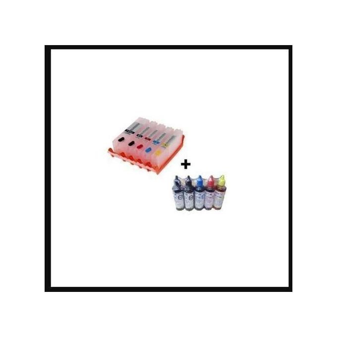 Canon Refillable Ink Cartridge Ts705 -580/581 + Bulk Refill Ink- Black + Cyan+ Magenta+Yellow+ PGBK