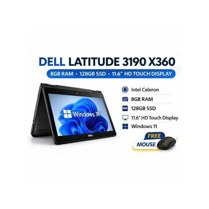 DELL LATITUDE 3190 2in1 X360 11TH GEN INTEL PENTIUM, 8GB RAM,128GB SSD TOUCHSCREEN WIN 10 + USB LIGHT