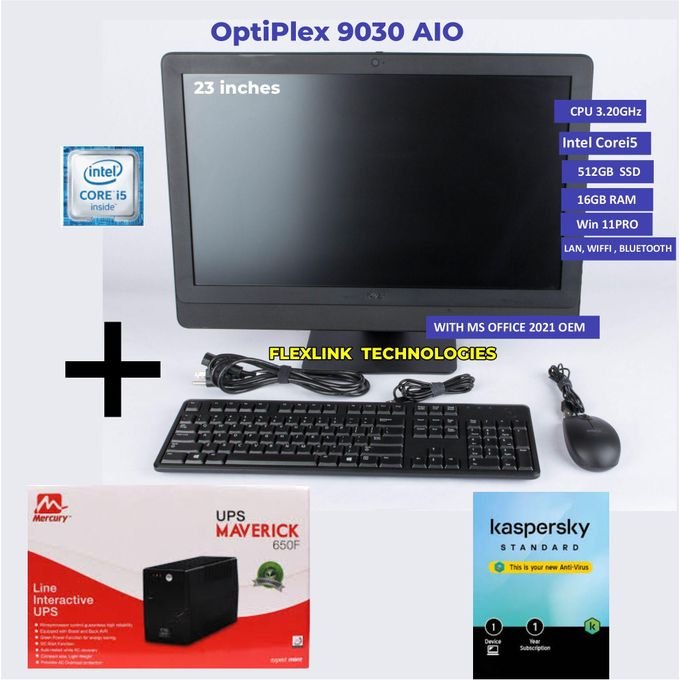 DELL OptiPlex 9030 AIO Core i5 16GB RAM 512GB SSD Win 11 Pro + FREE UPS + Office + Antivirus