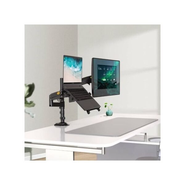 Dual Arm Monitor Desk Mount Tilt, Swivel, Pneumatic Stand