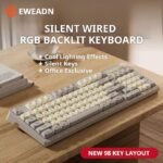 G98 Wired silent keyboard with colorful lights, 98 key layout, mechanical feel-Grey