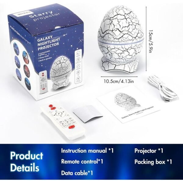 Galaxy Nightlight Projector with Remote Control, Built-in Speaker, Sleep Mode, and Customizable Starry Sky Effect