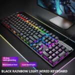 GX30 wired backlit keyboard Cool backlight Ergonomic design Waterproof and dustproof Used for office and games-Black