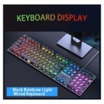 GX330 wired backlit keyboard Cool backlight Ergonomic design Waterproof and dustproof Used for office and games-Black