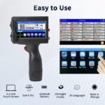 Handheld Inkjet Printer, Portable Handheld Printer Gun for Date, QR Code, Barcodes, Logos & Text Printing on Metal, Plastic, Wood, Glass, Paper