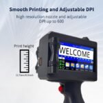 Handheld Inkjet Printer, Portable Handheld Printer Gun for Date, QR Code, Barcodes, Logos & Text Printing on Metal, Plastic, Wood, Glass, Paper