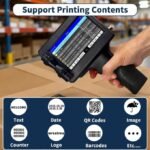 Handheld Inkjet Printer, Portable Handheld Printer Gun for Date, QR Code, Barcodes, Logos & Text Printing on Metal, Plastic, Wood, Glass, Paper