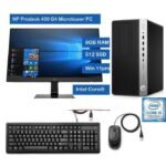 Hp Prodesk 400 G4 Microtower Intel Core-i5 8GB/512 SSD +19.5” Win 11pro & MS Office 2019