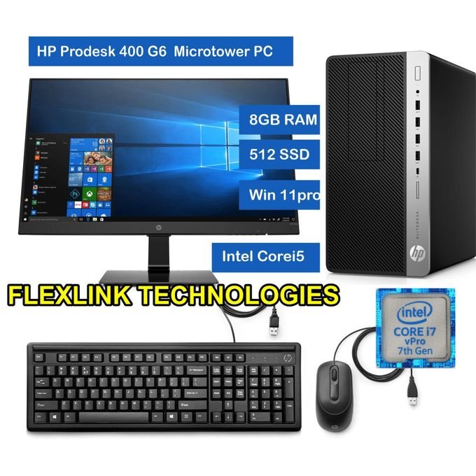 Hp ProDesk 400 G6 MT Core I7-8500U 8GB RAM, 512 GB SSD, Win 11 PRO & MS Office 2019 Suite